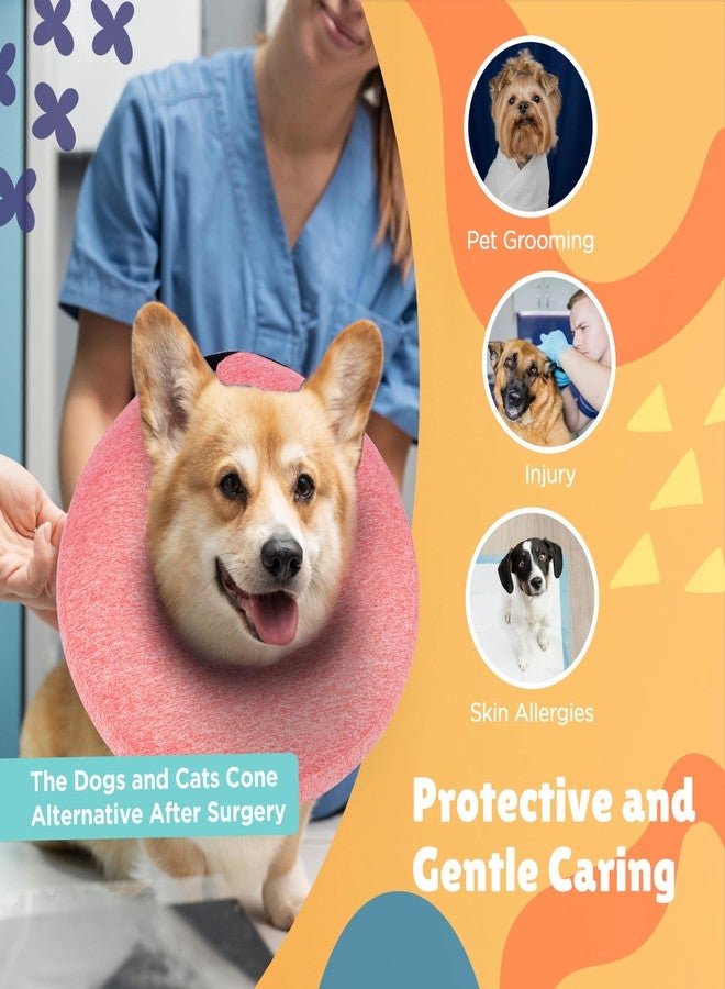 BIGANT Big Ant Protective Inflatable Collar for Dogs and Cats, Dog Neck Donut Collar, Soft Cone for Dogs After Surgery, Soft Pet Recovery Collar Dog Cone Collar Does Not Block Vision E-Collar (Large, Pink) - Image 5